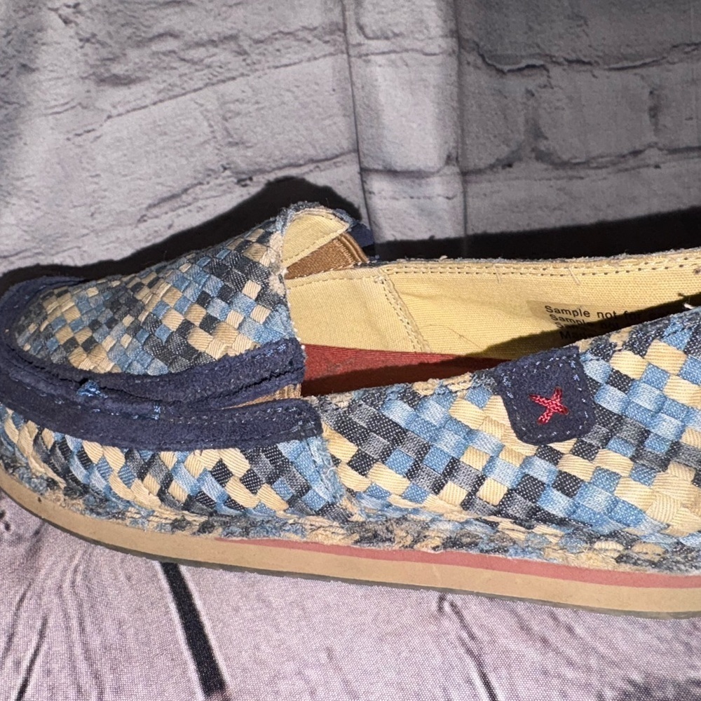 Twisted X Slip-On Driving Moc-Woven Blue Women’s Size 8.5 Cushioned Foam Flat - Picture 6 of 11